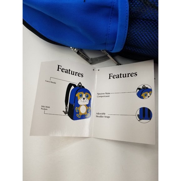 Backpack Youth Puppy Dog By Home Adjustable Straps Storage Carry Handle Blue A2 - Picture 9 of 10